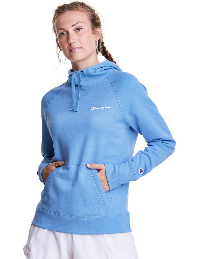 Champion Powerblend Script Logo Hoodie Dames - LichtBlauw - Belgie 8059IZCVG